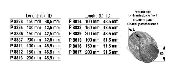 Flexible Pipe, exhaust system (P8815)