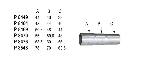 Pipe Connector, exhaust system (P8469)