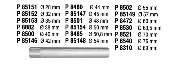 Exhaust Pipe, universal (P85146)