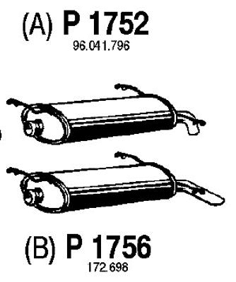 Rear Muffler (P1752)