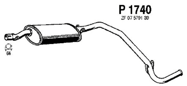 Rear Muffler (P1740)