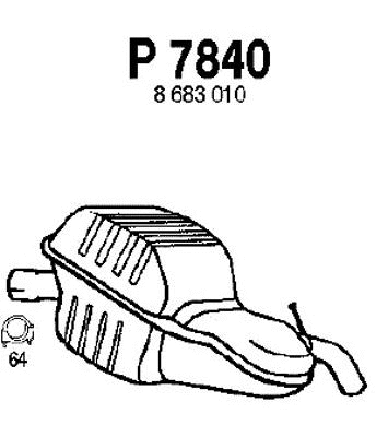 Rear Muffler (P7840)