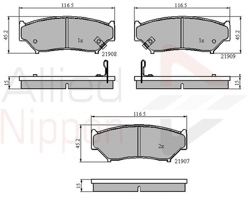 Brake Pad Set, disc brake (ADB3587)