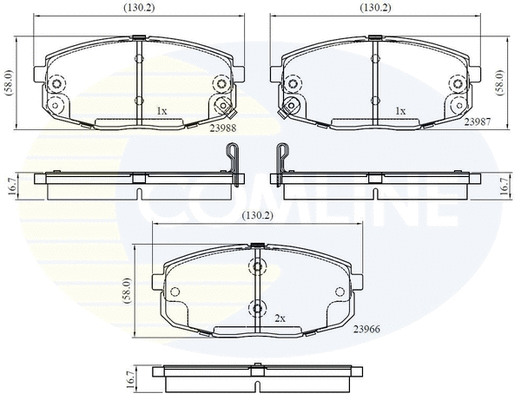 Brake Pad Set, disc brake (CBP31798)