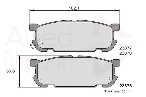 Brake Pad Set, disc brake (ADB31207)
