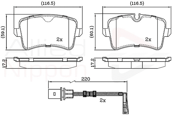 Brake Pad Set, disc brake (ADB22121)