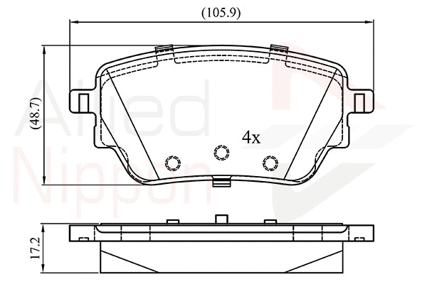Brake Pad Set, disc brake (ADB02864)