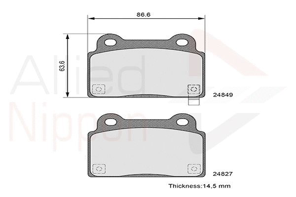 Brake Pad Set, disc brake (ADB36090)