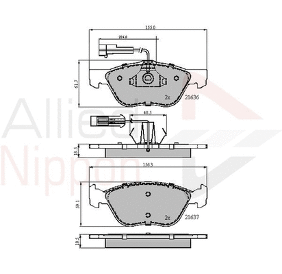 Brake Pad Set, disc brake (ADB1897)