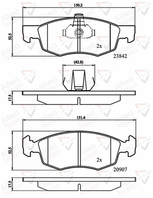 Brake Pad Set, disc brake (ADB01221)