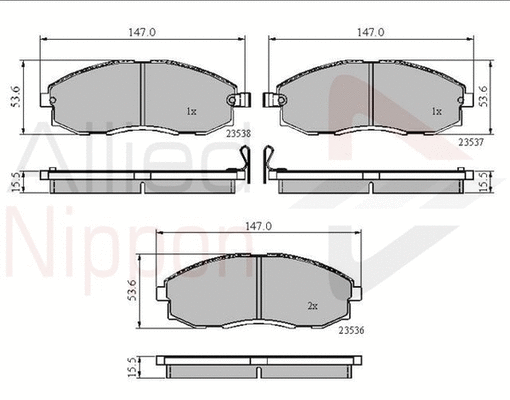 Brake Pad Set, disc brake (ADB3481)