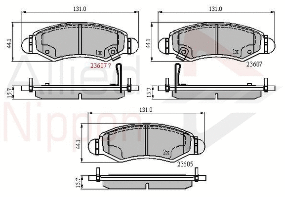 Brake Pad Set, disc brake (ADB31297)