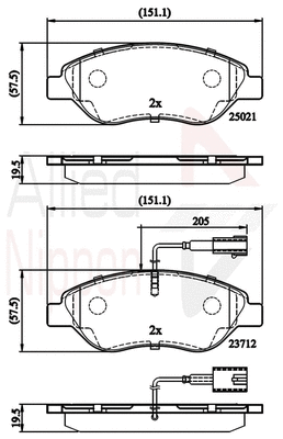 Brake Pad Set, disc brake (ADB12213)