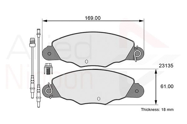 Brake Pad Set, disc brake (ADB01526)