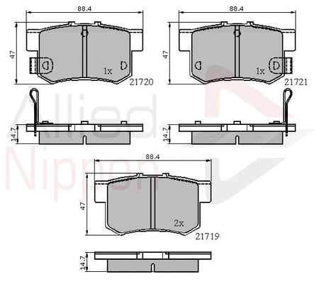 Brake Pad Set, disc brake (ADB3445)