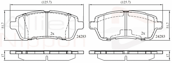 Brake Pad Set, disc brake (ADB01618)