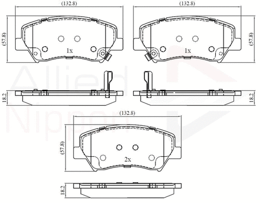 Brake Pad Set, disc brake (ADB32379)