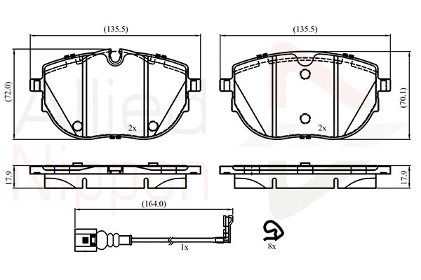 Brake Pad Set, disc brake (ADB22867)
