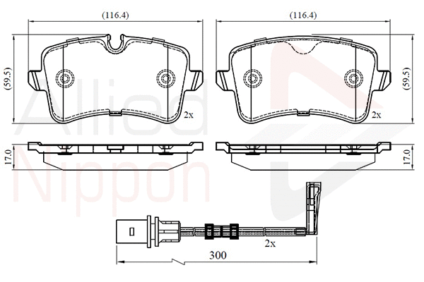 Brake Pad Set, disc brake (ADB22391)