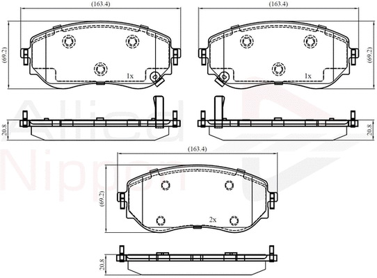 Brake Pad Set, disc brake (ADB32457)