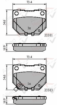 Brake Pad Set, disc brake (ADB31739)