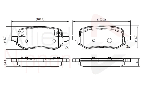 Brake Pad Set, disc brake (ADB02741)