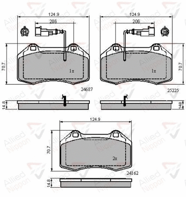Brake Pad Set, disc brake (ADB11703)