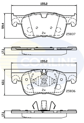 Brake Pad Set, disc brake (CBP02246)