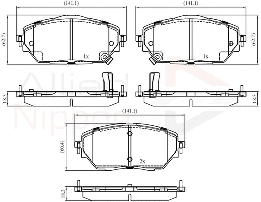 Brake Pad Set, disc brake (ADB32438)