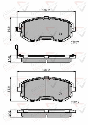 Brake Pad Set, disc brake (ADB31760)