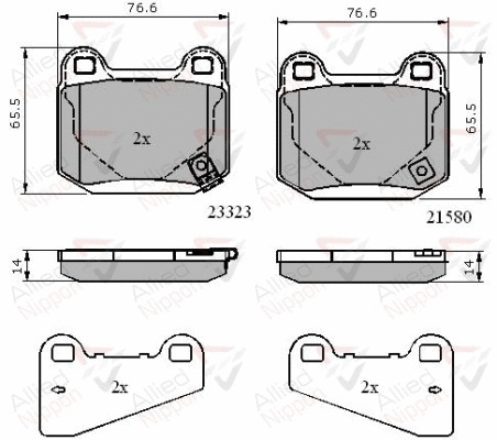 Brake Pad Set, disc brake (ADB31755)