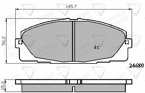 Brake Pad Set, disc brake (ADB01706)