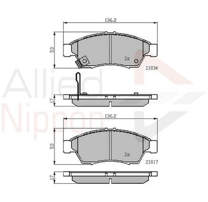 Brake Pad Set, disc brake (ADB31125)