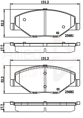 Brake Pad Set, disc brake (ADB02126)