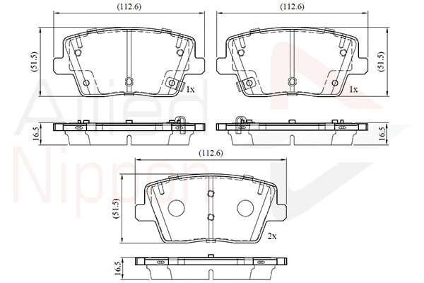 Brake Pad Set, disc brake (ADB32758)