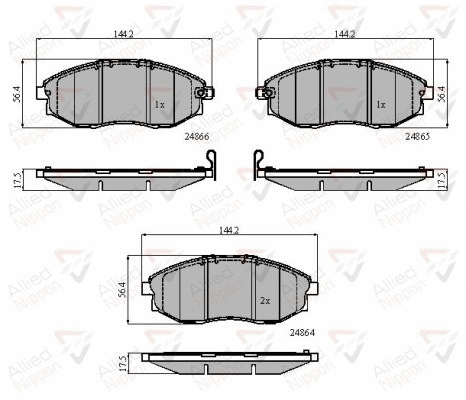 Brake Pad Set, disc brake (ADB31585)