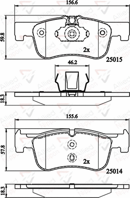 Brake Pad Set, disc brake (ADB02148)