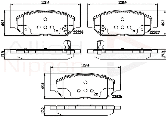 Brake Pad Set, disc brake (ADB32326)