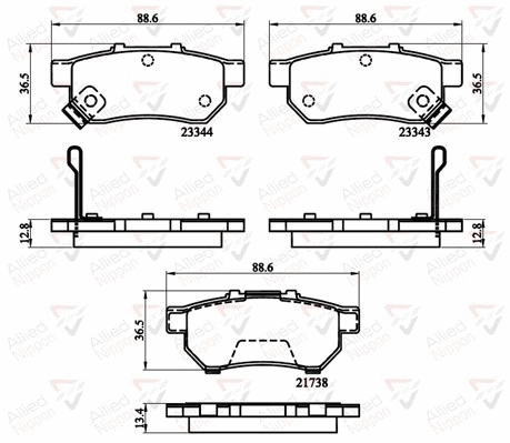 Brake Pad Set, disc brake (ADB32146)
