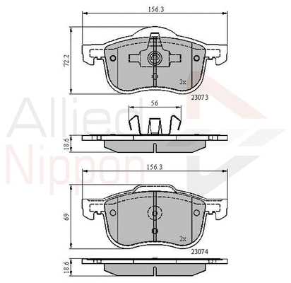 Brake Pad Set, disc brake (ADB0730)