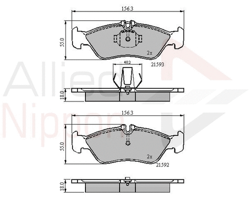 Brake Pad Set, disc brake (ADB0478)