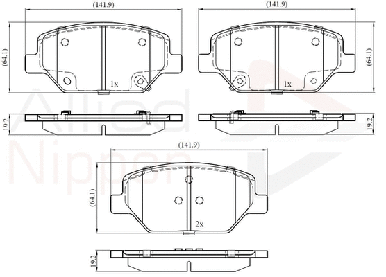 Brake Pad Set, disc brake (ADB32371)
