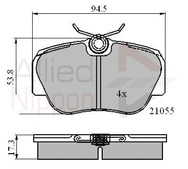 Brake Pad Set, disc brake (ADB0328)
