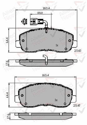 Brake Pad Set, disc brake (ADB12106)