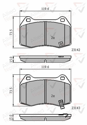 Brake Pad Set, disc brake (ADB31258)