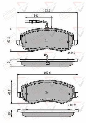 Brake Pad Set, disc brake (ADB11678)
