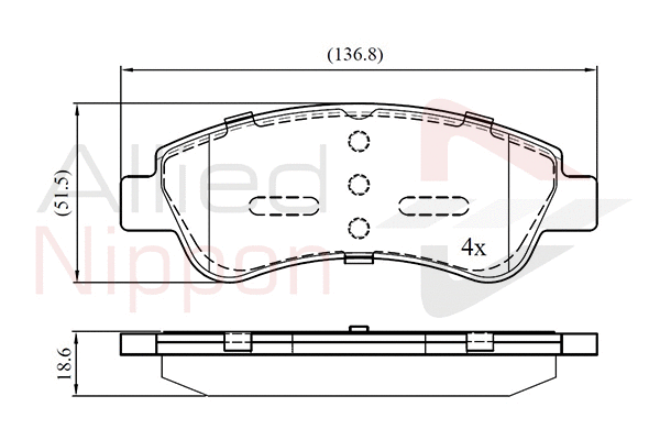 Brake Pad Set, disc brake (ADB01525)