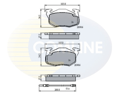 Brake Pad Set, disc brake (CBP21615)