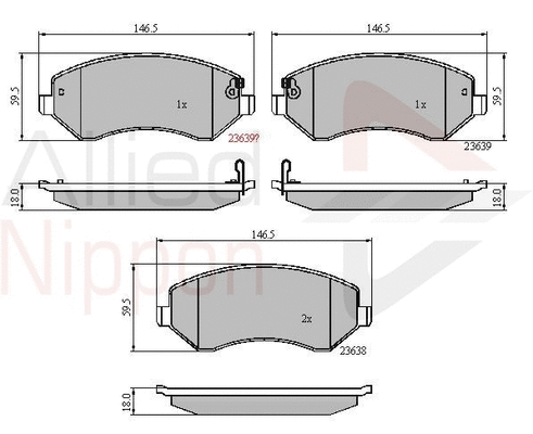 Brake Pad Set, disc brake (ADB31162)