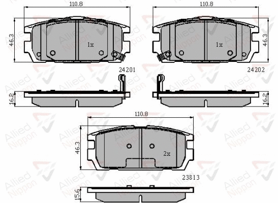 Brake Pad Set, disc brake (ADB31743)